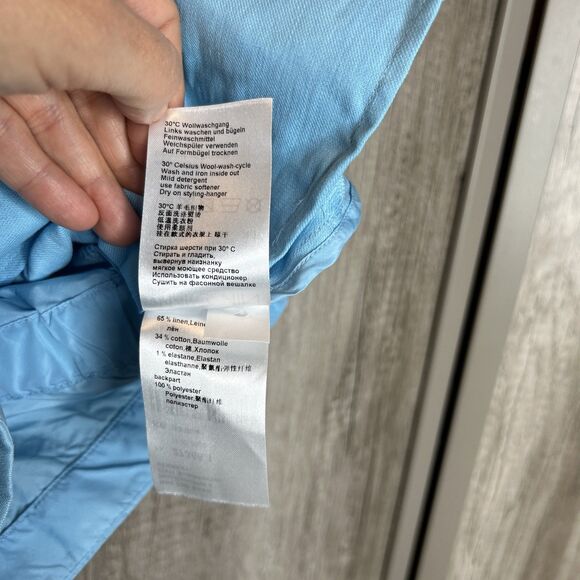 Marc Cain Sports Womens Vest Zipp Closure Linen Cotton Blue Color Size 1 - Picture 6 of 8